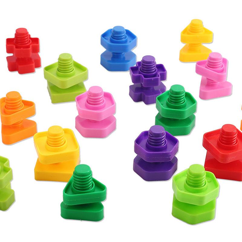 

8 пар/16 пар винтовых строительных блоков, пластиковые вставные блоки, игрушки для детей, модели развивающих игрушек 16 Pairs