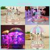 Enchanting Vintage Horse Carousel Music Box With Rotating Horses And Flashing Lights