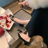 Cowhide Version~ Classic, Elegant, Light Mouth Temperament, Square Head, Thin and Versatile, Thick Heel, Square Buckle, Single Shoes for Women