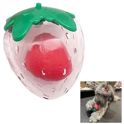 Entrenamiento canino pequeño y ejercicio canino juguetes fáciles a la moda, con forma de bola, juguetes que hacen sonido, fresa, lavable, duradero, juguetes, perros medianos,