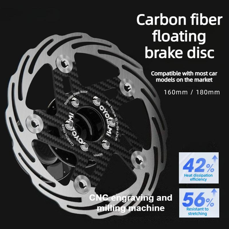 CYCLAMI Carbon Fiber Floating Bicycle Brake Disc Rotor Ultra - Light Heat Dissipation for Road Bike Disc Brakes 160mm - 180mm