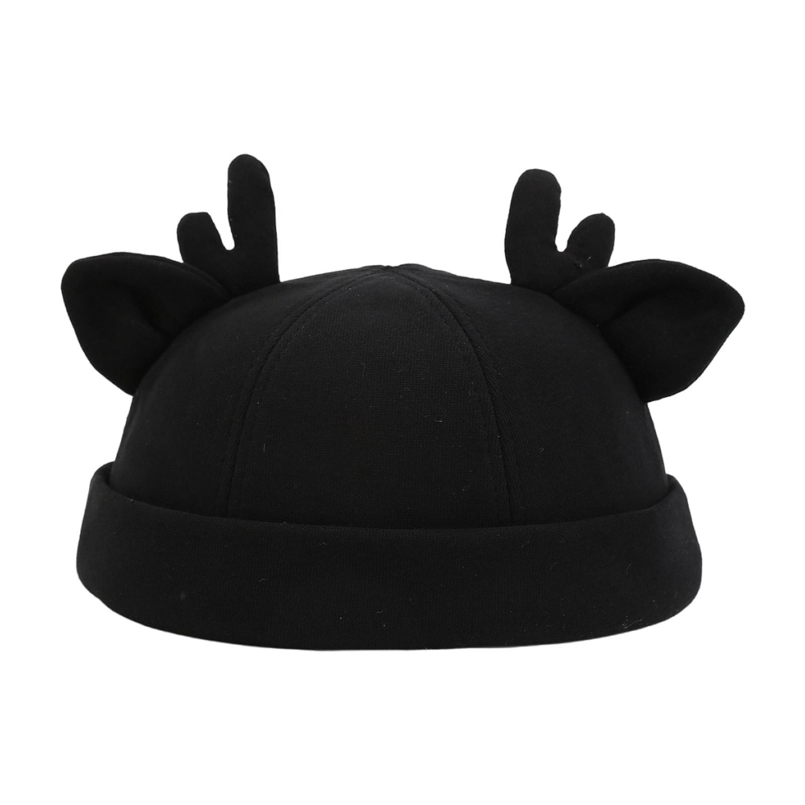 

Винтажная шапка-бини, рождественская шляпа, шляпа-докер, шляпа без полей, регулируемая шляпа с ушками оленя, универсальная для женщин и мужчин 2