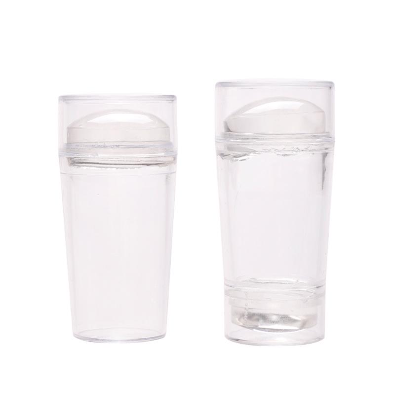 Transparent Silicone Nail Art Stamp: French Transfer Tool with Lid & Dual Heads