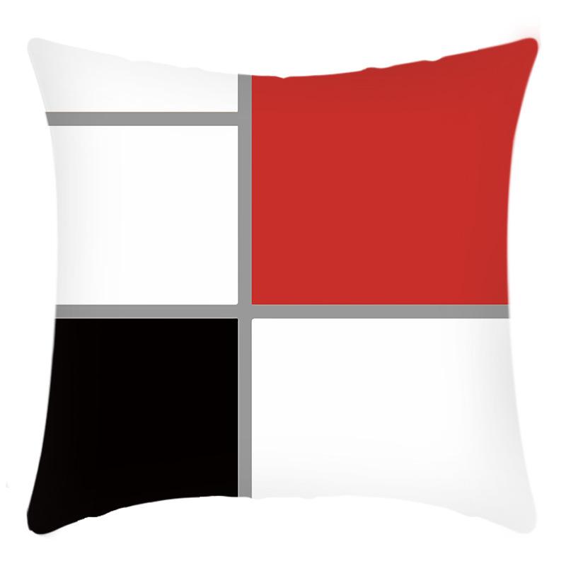

New Art Abstract Pillow Cover Red and Black Advanced Color Printed Cushion Home Sofa Cushion Cover 45 * 45Cm pillowcase
