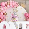 29Pcs Elephant Cake Decoration  Pink BABY Letter Cake Toppers Gold Pink White Ball for Baby Shower Elephant Theme Party Supplies