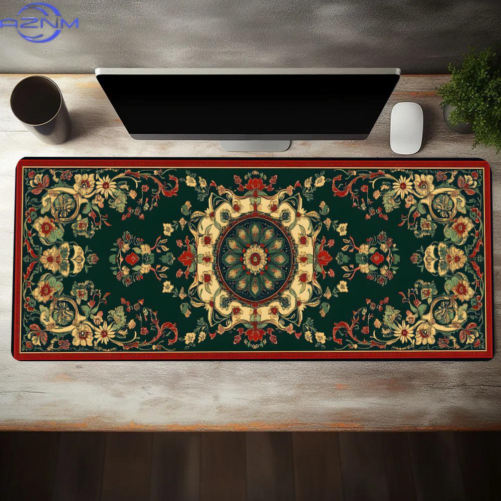 Persian Style Mouse Pad Xl Large Pc Gaming Machine Rubber NonSlip Lock Edge Gaming Speed Keyboard Pad Office Expansion Desk Pad