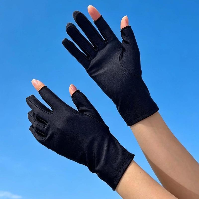 Ice Silk Cooling Sun Protection Gloves for Cycling Sports UPF 50 Plus Ultra Thin Breathable Elastic Mittens for Men Women Summer 6