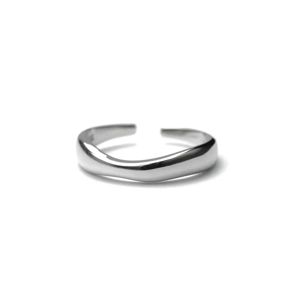 1/3 PCS Double Row Stackable Open Resizable Wave Stainless Steels Ring 18K Plated Gold Silver Minimalist Irregular Rings Jewelry