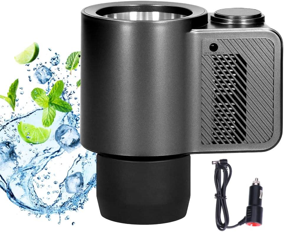 

Smart Car Cup Holder Cooling Auto Cup Drink Holder for Camping Travel Driving Beverage Cans Cooler чорний