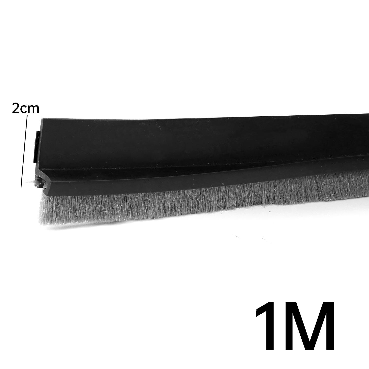 

5/1M Door Seal Draft Strips Door Bottom Sealing Strip Tape with Sweep Brush BlockerInsect Sound Proof Self Adhesive Seal Strip Width 2cm&1M-(1PC) чорний