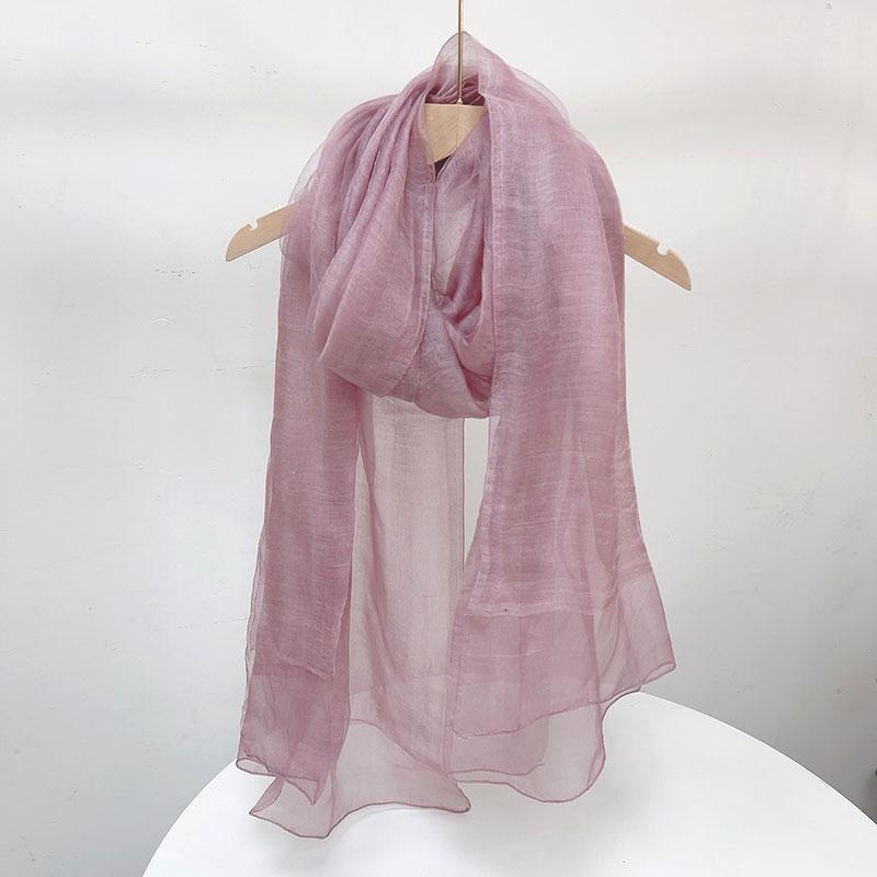 Double Silk Wool Scarf Spring And Autumn Thin Solid Color Mulberry Silk Shawl Women'S Silk Scarf