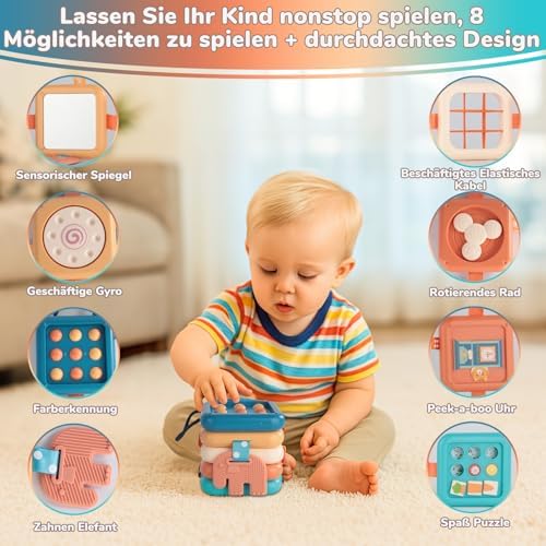 Busy Board for Toddlers 1+ Year - Airplane Travel Sensory Quiet Toy, Montessori Educational Activity Board to Develop Fine Motor Skills & Cognition