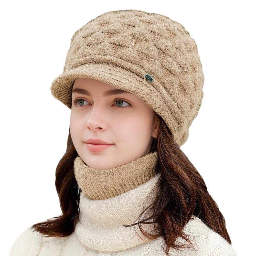 Wool Knitted Wool Hat Ear Protection Duck Tongue Cap Casual Winter Hat for Women