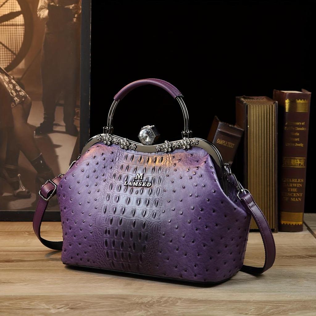 2025 Luxury Women's Soft Leather Shoulder & Crossbody Bag with Ostrich Pattern