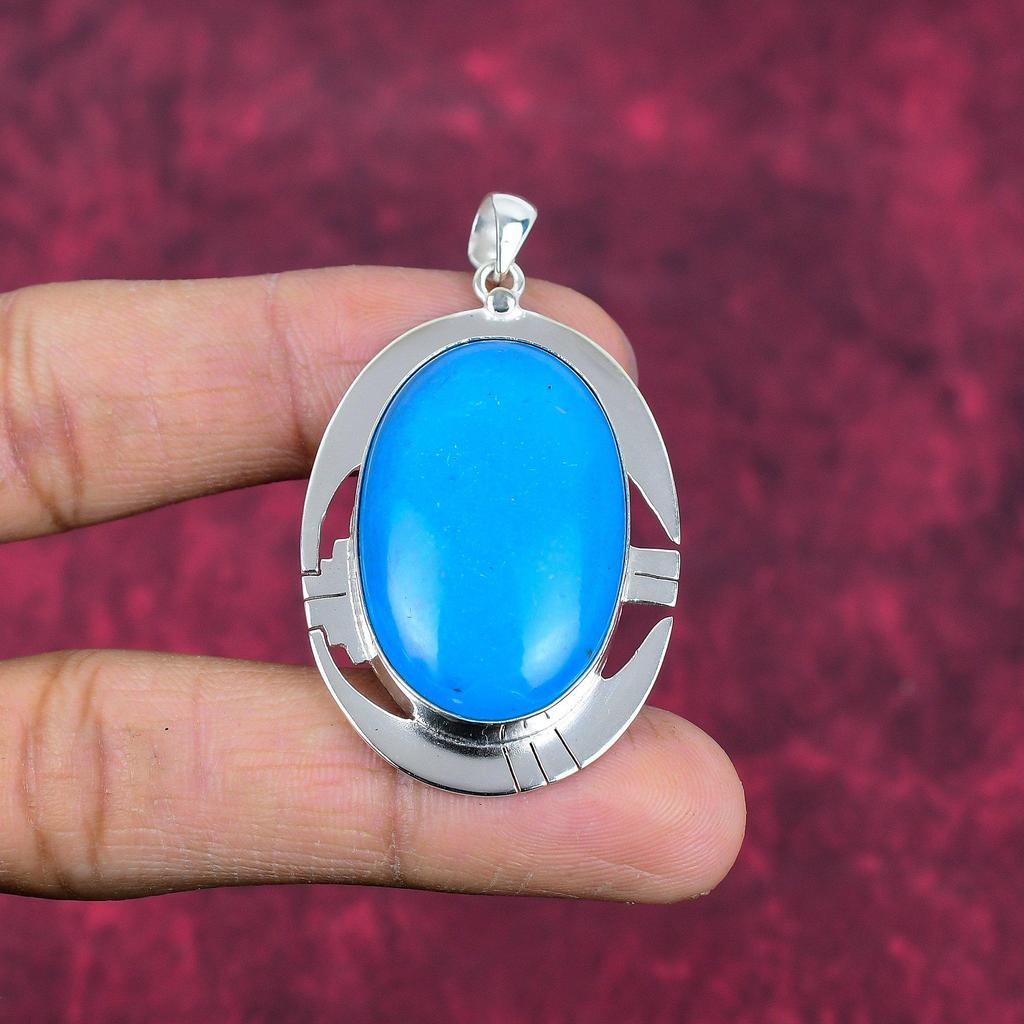 Schlafender Türkis 925 Massiv Sterlingsilber Anhänger, Handgefertigter Edelsteinanhänger Schmuck, Geschenke für Ehefrau Brandneuer Anhänger