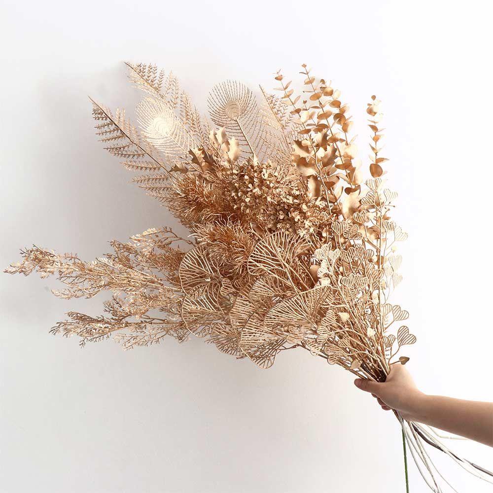 Props For Home Party Wedding Decoration Golden Christmas Christmas Decoration Artificial Flower Artificial Plants Fake Flower