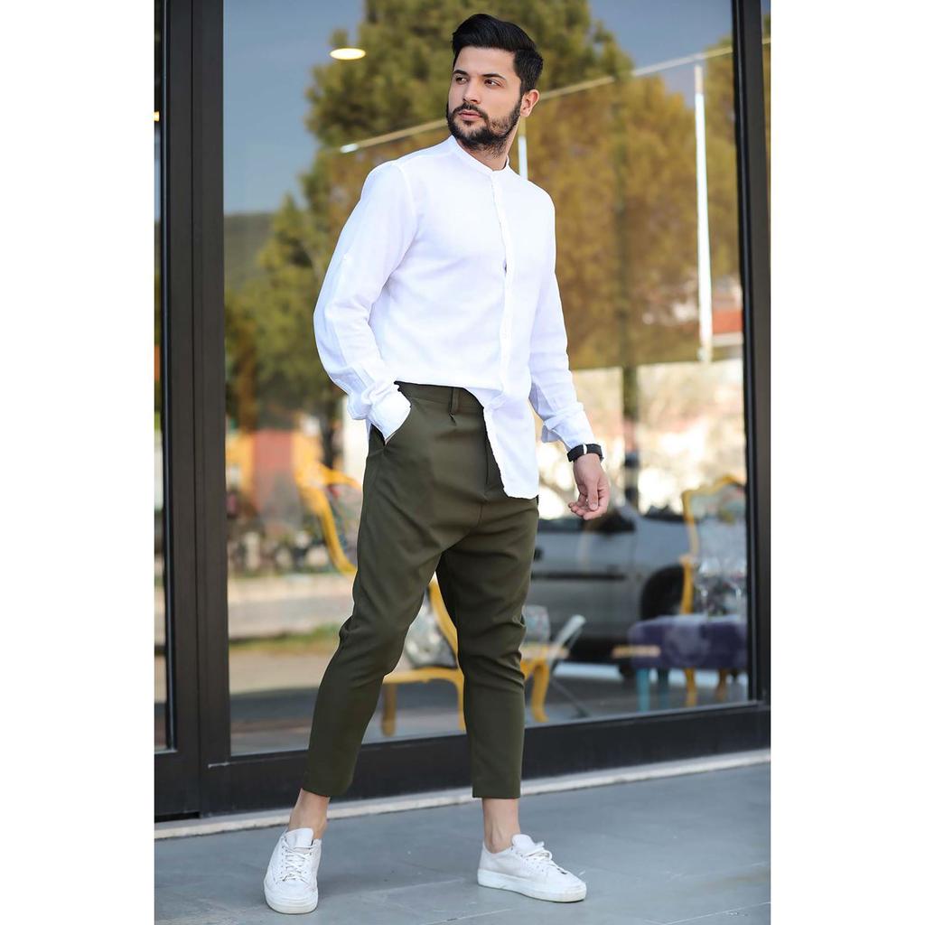 Pantaloni larghi da uomo color cachi con catena acquista in modo economico  — spedizione gratuita, recensioni reali con foto — Joom