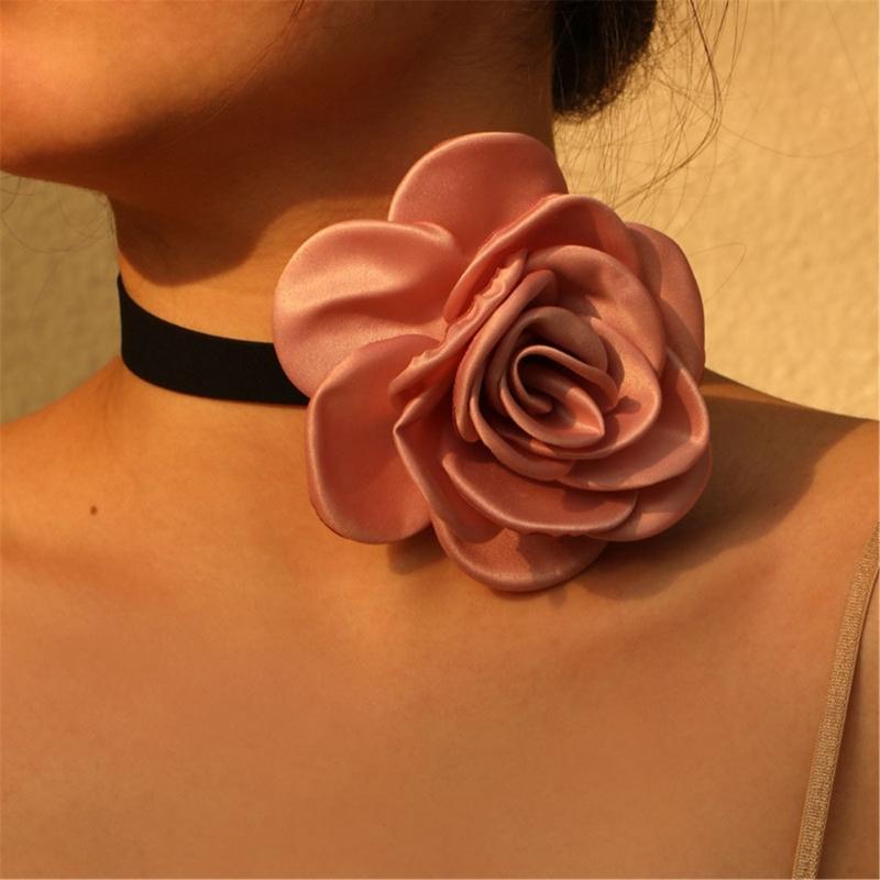 Elegantes Choker-Halsband Schlüsselbein-Kette Rosen-Choker Damen Valentinstagsgeschenk