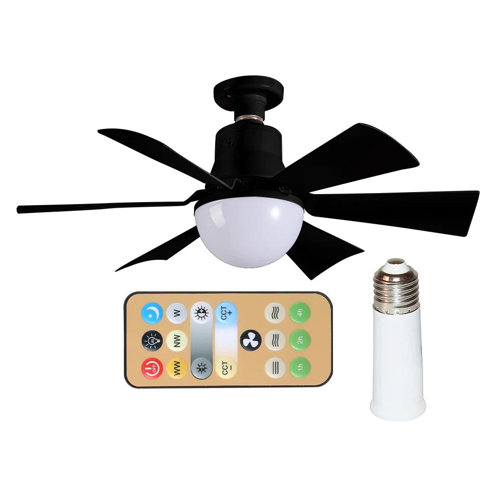 Ceiling Fan Light with Remote Timing Light Bulb Fan 3 Gear Wind Speed Wireless Fan Dimmable for Living Room Bedroom