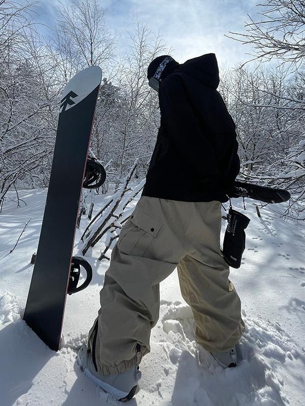 Unisex Nepremokavé Vetruodolné Nohavice na Snowboard s Viacerými Vreckami - Ležérne Outdoorové Legíny na Jar & Jeseň
