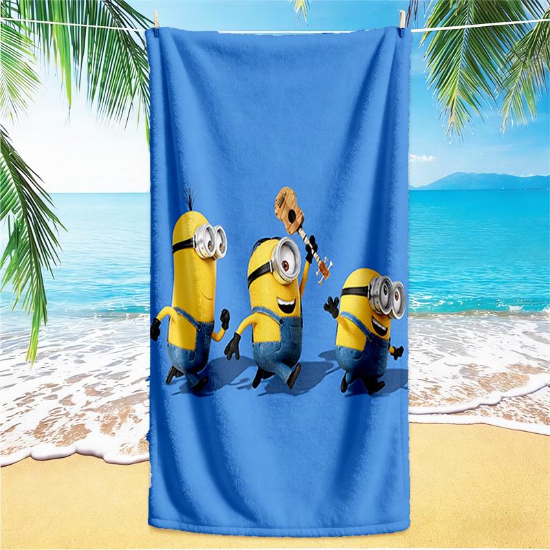 1pc Minions Adventure Poster Beach Towel,quick Drying Absorbent Beach Towel,outdoor Sports Swimming Beach towel,Soft and Comfortable Y7289