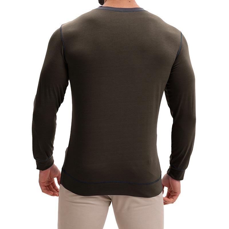 Men's V-neck long-sleeved T-shirt Casual men's base layer top T-shirt and sweatshirt