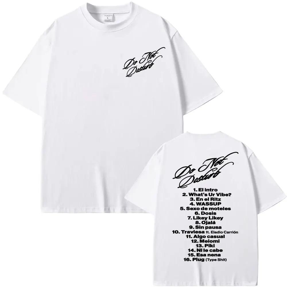 Do Not Disturb Album Tracklist Dual-Sided Minimal Script Oversized T-Shirt Casual Hip-Hop Streetwear Unisex Black T-shirt