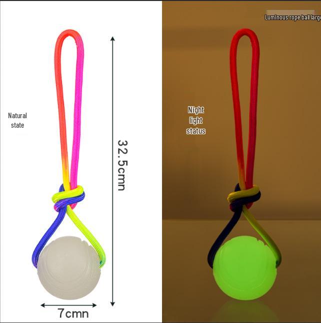 Meianju Elastic Dog Toy: Rubber Ball with Rope for Chewing, Outdoor Fetching, and Retrieving Training