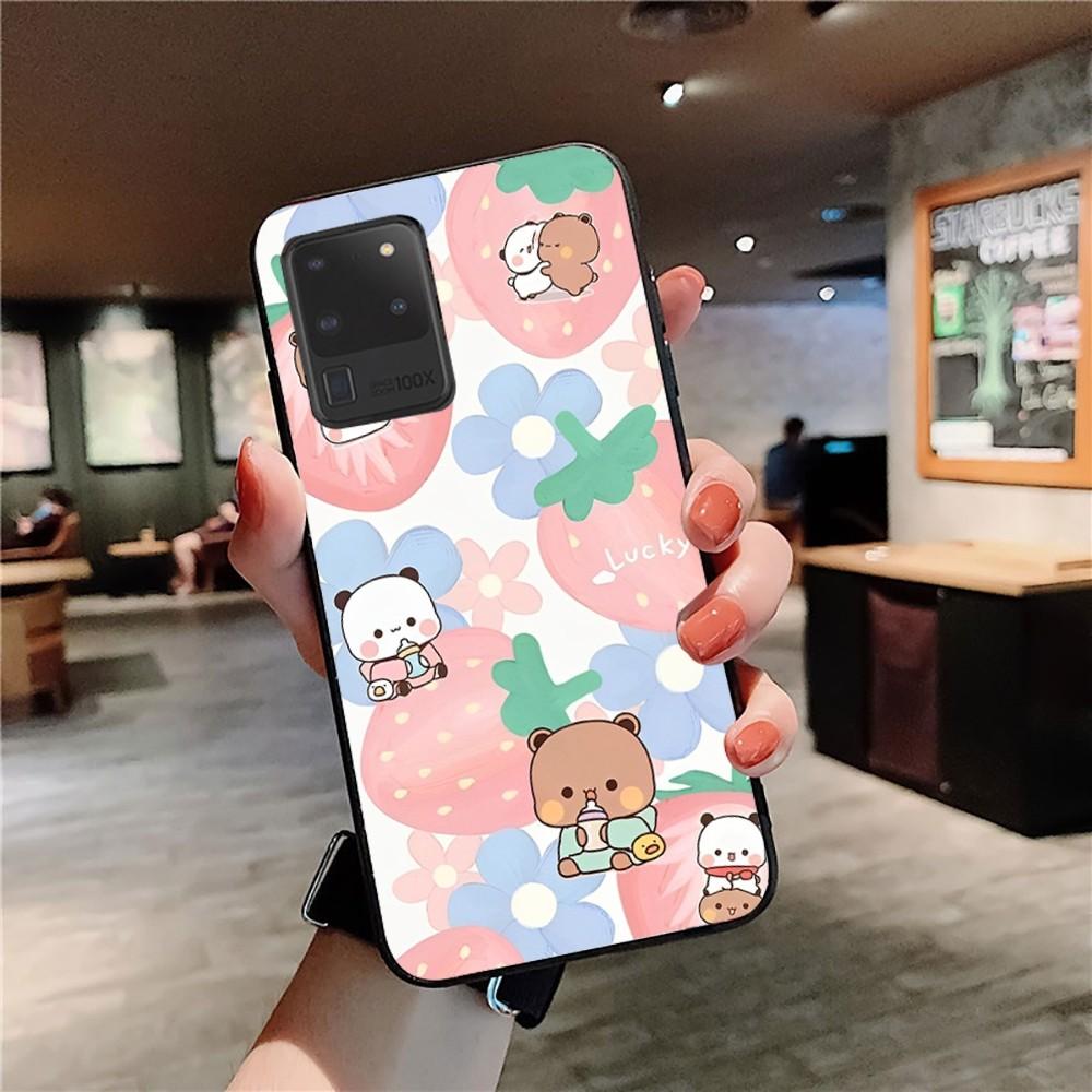 Cartoon Peach Mochi Cat Phone Case For Samsung S 20 21 22 23 Plus Ultra For Redmi Note 8 9 10 11 For Huawei Y 5 6 9