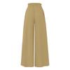 Women's Solid Color Trousers Elastic Belt Wide Leg High Waist Long Culottes