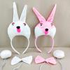 1/3/4pcs Bunnies Costume Set Ears Headband Tail Bowtie Gloves for Kids Halloween Christmas Party Animal Cosplay Costumes