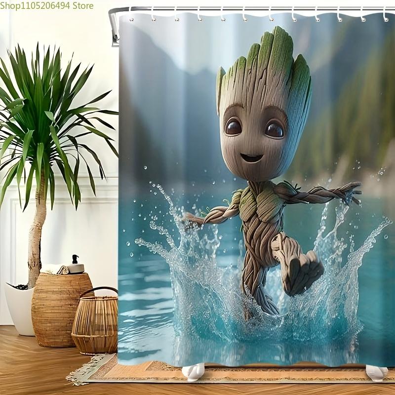 

1pc Marvel Groot Bathroom Blocking Shower Curtain Decoration, Great Housewarming Gift, Modern Home Decor, Shower Curtain, Come 90x180cm