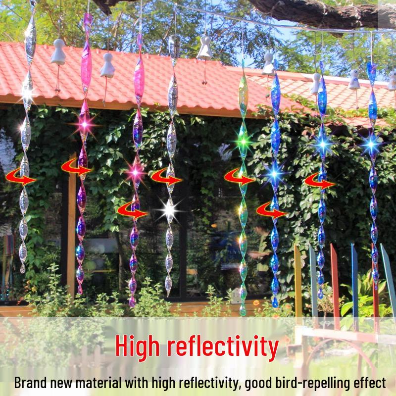 Exclusive New Bird Repeller: Wind-Powered Spiral Flashing Tape & Laser Scarer