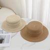 French Hollow Flat Top Straw Hat Summer Versatile Sunshade Sunscreen Breathable Beach Outdoor Straw Hat Vacation Sun Hat