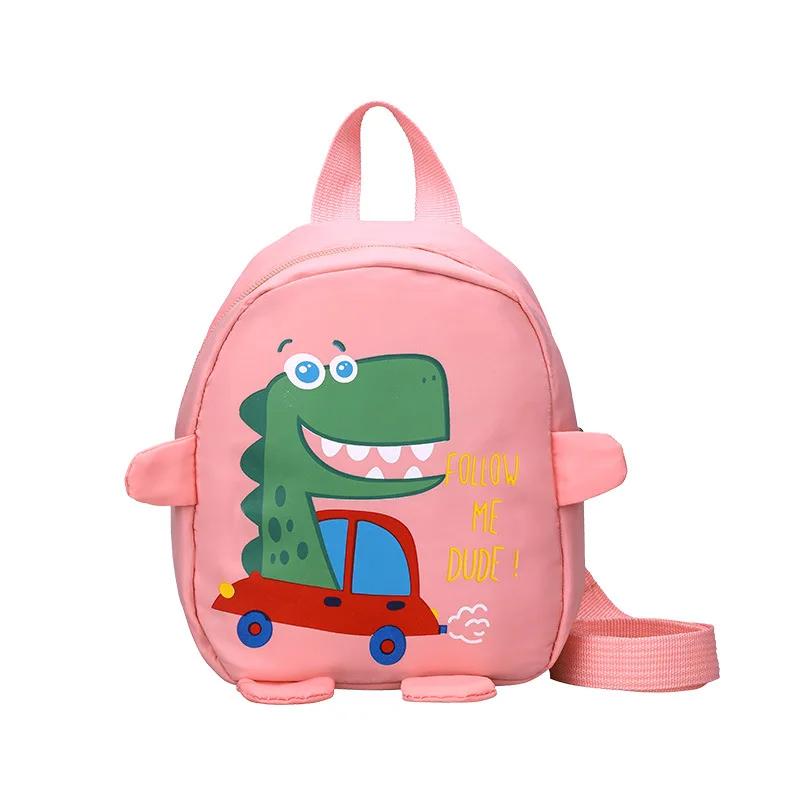 Cute Dinosaur Baby Kindergarten Backpack Cartoon Children School Bags Adjustable Boys Girls Anti-lost Book Bags Kids Backpacks
