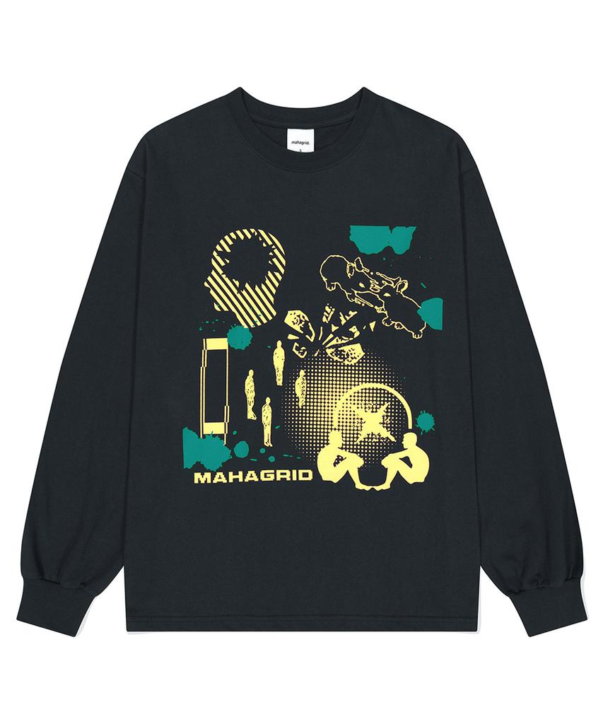 MAHAGRID Human Being Ls Tee Black(Mg2Dfmt555A)