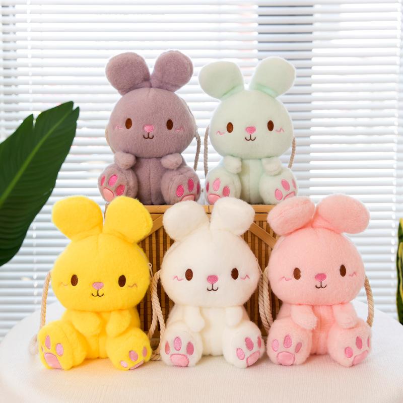 Cartoon Bunny Plush Bag Candy Multicolor Kawai Girl Creative Cute Shoulder Bag for Girls Kids