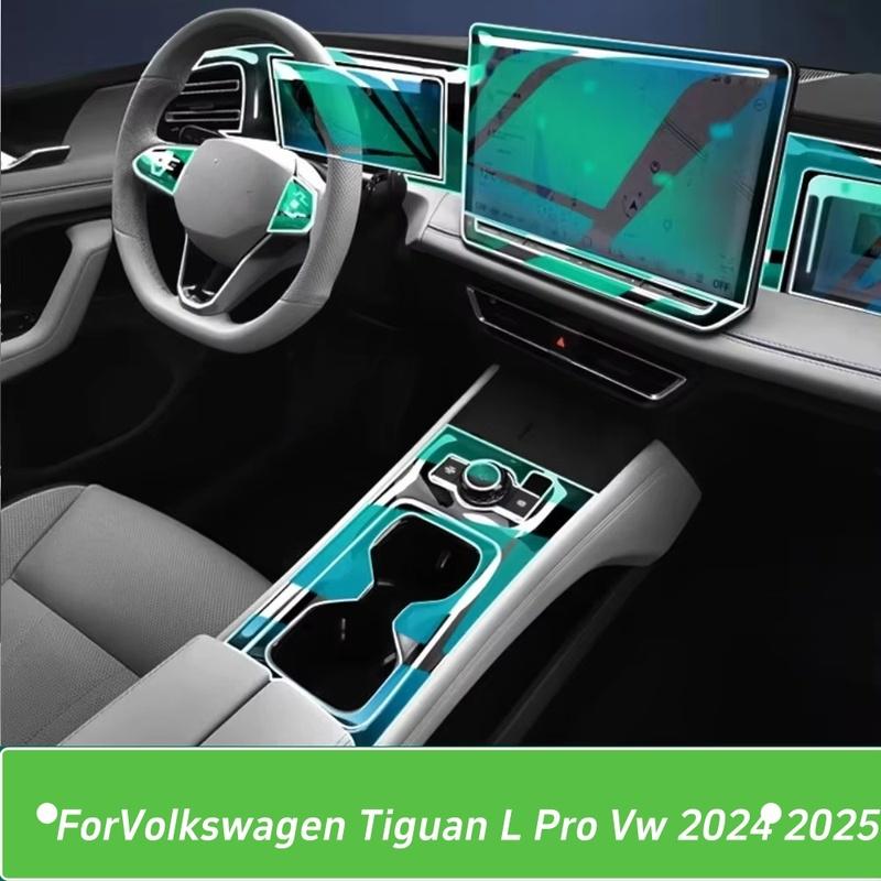 TPU-Schutzfolie für Volkswagen Tiguan L Pro VW 2024 2025 Klare Innenraum-Mittelkonsole Schalthebel-Panel Kratzfestes Zubehör