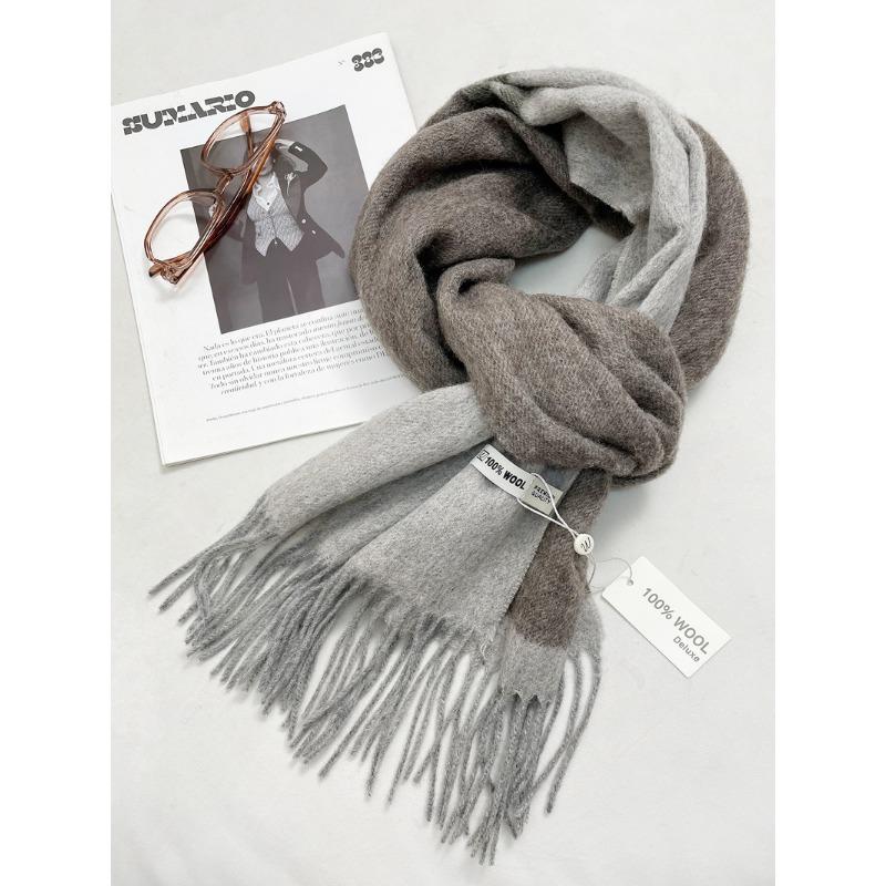 

Шерстяной шарф зимний кремовый милый стиль под шаль атмосфера теплый толстый шарф студентка 190cm