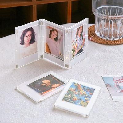 1PC 3-Zoll-Fotorahmen Magnetrahmen Polaroid-Foto Mini-Acryl-Magnetbilderrahmen Transparenter Acryl-Kartenständer