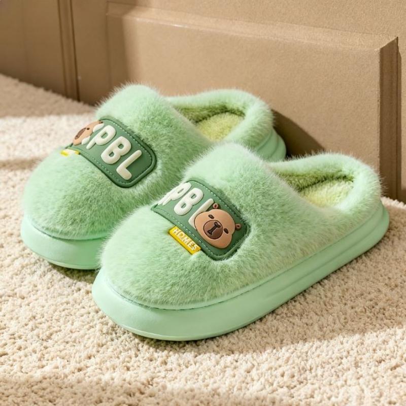 Cartoon New Cotton Slippers for Men and Women Fashion Thick-soled Plus Velvet To Keep Warm Autumn and Winter Cotton Slippers