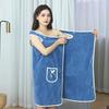Coral Fleece Wearable Bath Skirt: Cute, Large, Strappy, High Water Absorption for Adults - Perfect for Autumn and Winter