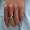 New Vintage 8mm Black Pattern Ring for Men and Women