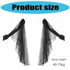 Luvas Longas de Tule Vitorianas Femininas Góticas Preto/Branco Chiffon Mangas Removíveis Vampiros Bruxa Fantasia Cosplay Presentes