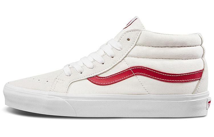 Vans SK8 Mid Stylish Lightweight Mid Top Casual Skate Shoes Unisex White Red VN0A391FOXS 37