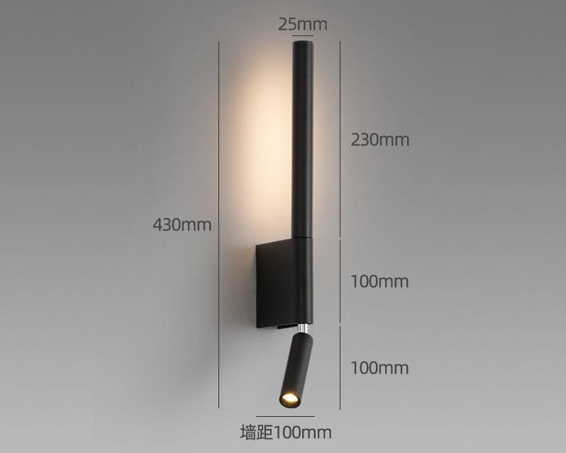 

Прикроватный настенный светильник с поворотом на 330 градусов, регулируемый настенный светильник, лампа для чтения с выключателем, минималистичный скандинавский гостиничный номер, главная спальня Cool White(5500-7000K) чёрный