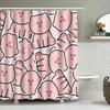 Adorable Pink Cartoon Bear Print Shower Curtain Decorative Home Bath Decoration 3D Waterproof Bathroom Accessories