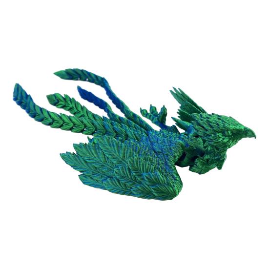 3D Printed Phoenix Toy Articulated Flexible Fidget Bird Figurine Cool Animal Statue Stress Relief Desktop Decoration for Adults