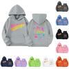 Girls' Fashion Long-Sleeve Hooded Sweatshirt with Print and Pockets