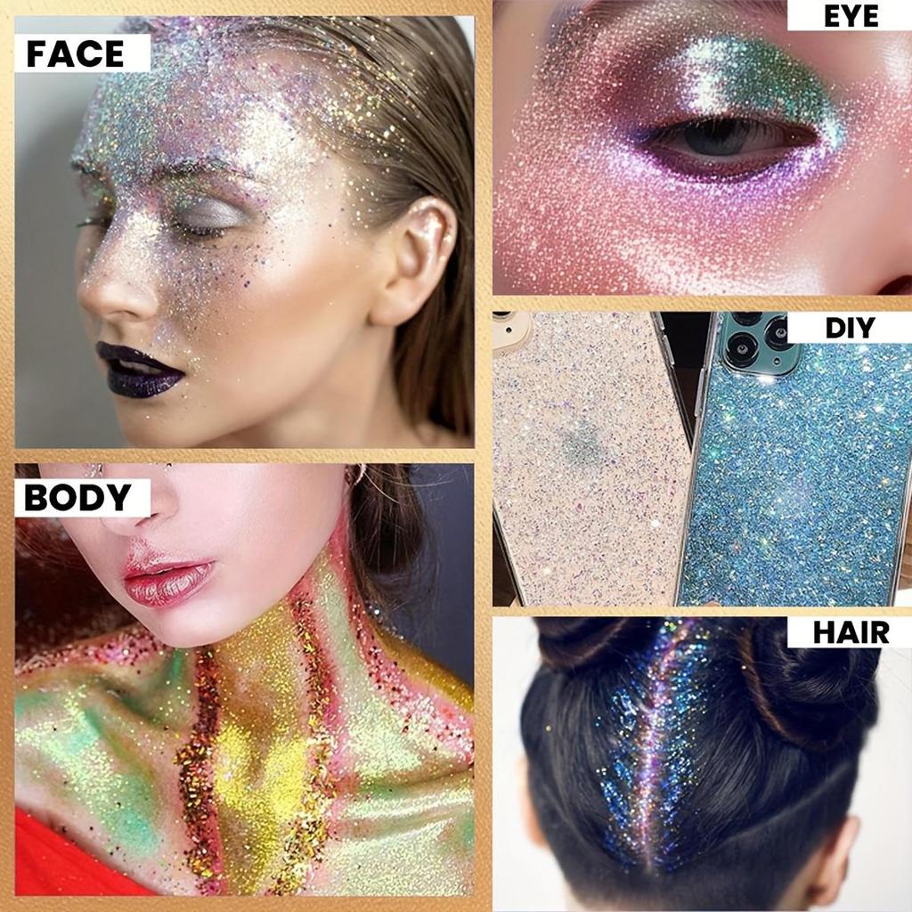 Gold Glitter Stick, Face, Hair And Body Glitter, Easy to Apply & Remove, Washable And Non-Toxic, Festival Supplies, Christmas Ornaments-16g